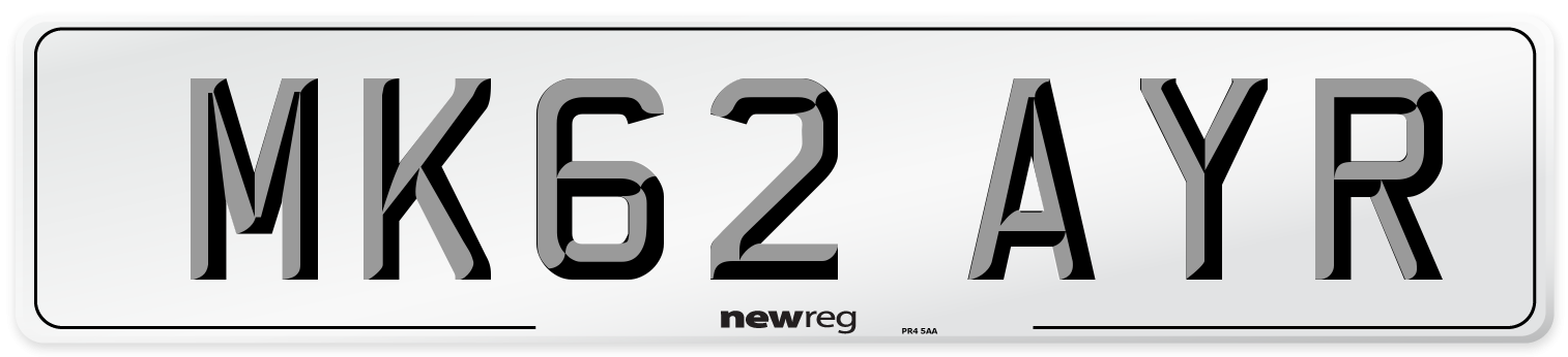 MK62 AYR Number Plate from New Reg